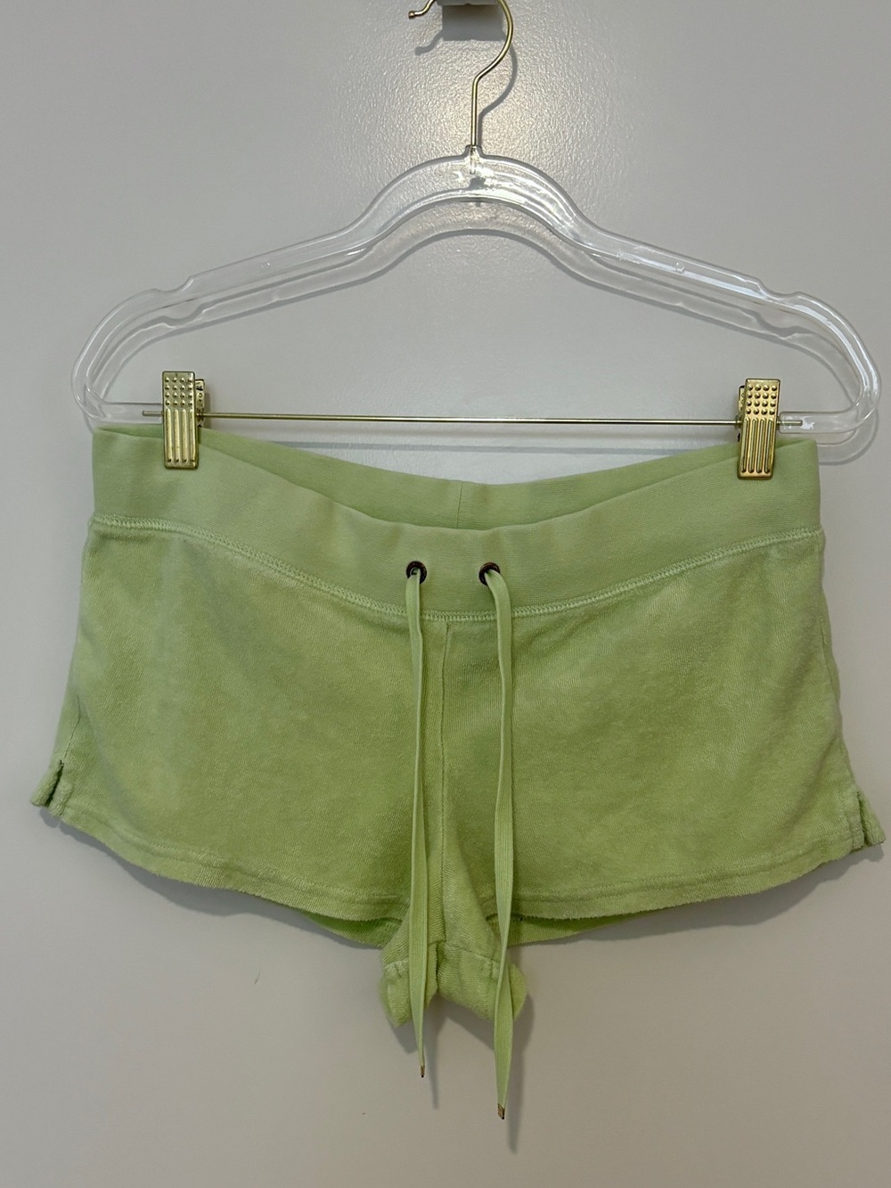 Vintage Juicy Couture Light Green Terry Cloth Drawstring Shorts